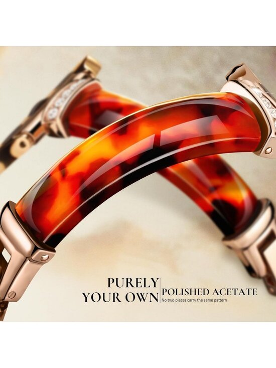 Stylish Slim Acetate Resin Apple Watch Band for Women - Lightweight Crystal main image 7